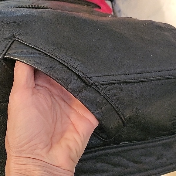 MARC By Andrew Marc size M Black Leather Belted Zippered Pockets Coat Jacket - Picture 3 of 13